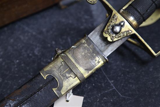 A George III Grenadier Company officers sword of the 53rd Regiment of Foot (Kings Shropshire Light Infantry),